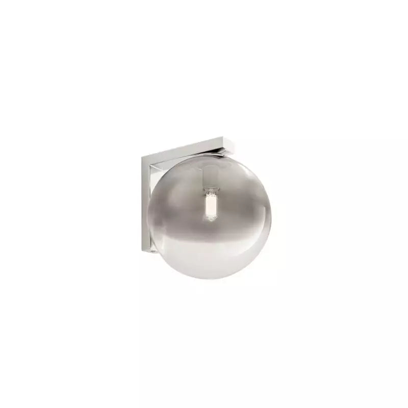 APPLIQUE MURALE CHROME VERRE FUMÉ Ø150