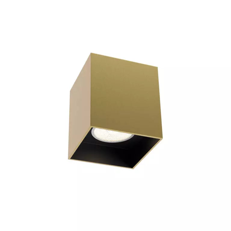 PLAFONNIER CARRÉ FIXE SIMPLE MATT GOLD GU10 EXCLUT