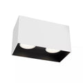 PLAFONNIER CARRÉ FIXE DOUBLE BLANC GU10 EXCLUT