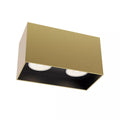 PLAFONNIER CARRÉ FIXE DOUBLE MATT GOLD GU10 EXCLUT