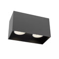 PLAFONNIER CARRÉ FIXE DOUBLE NOIR GU10 EXCLUT