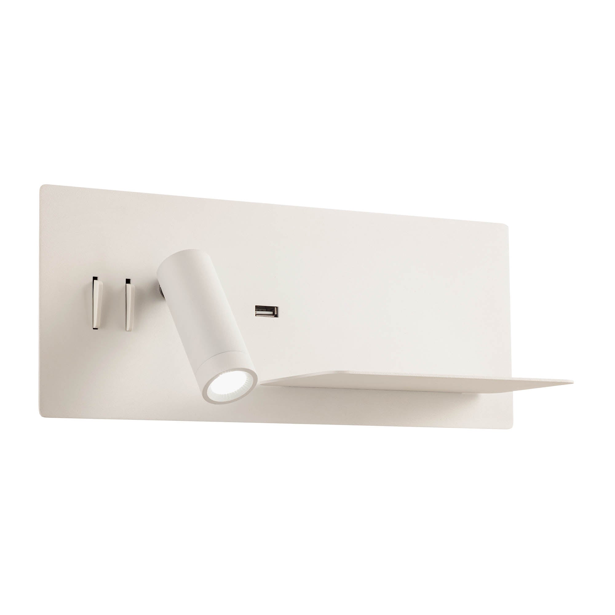 LISEUSE BLANCHE MAIN DROITE AVEC CHARGEUR USB ET INTERRUPTEUR 8W + 3W - BLANC CHAUD