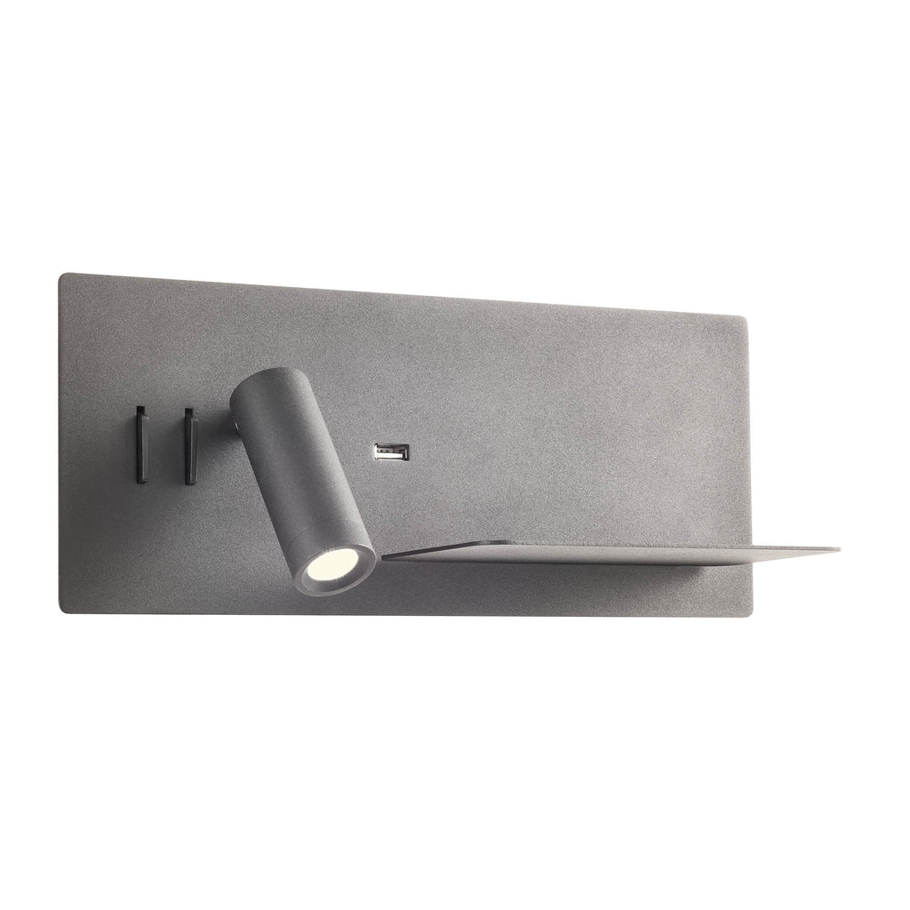 LISEUSE NOIRE MAIN DROITE AVEC CHARGEUR USB ET INTERRUPTEUR 8W + 3W - BLANC CHAUD