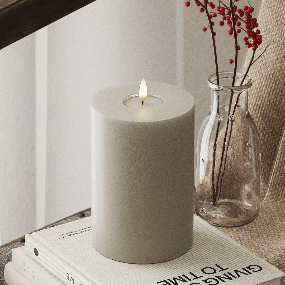 Bougies Led Pilier 10x15cm Sable