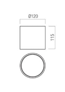 PLAFONNIER CAFÉ ARGENTÉ 21W 3000K Ø120