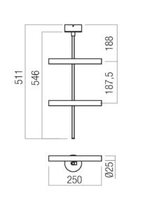 PLAFONNIER TRIAC NOIR MAT / ARGENT CAFÉ 3000K