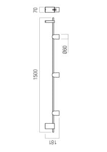 PLAFONNIER 3 PLACES NOIR MAT /ARGENT CAFÉ 20W 2700K
