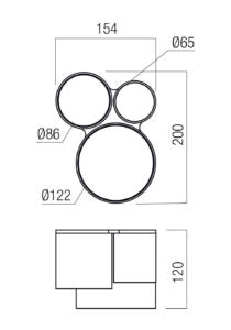 PLAFONNIER 3 LUMIERES NICKEL BRUMEUX 31W